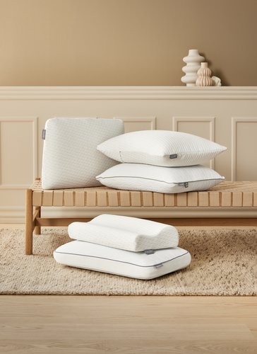 Oreiller Mémoire De Forme 70x36x8 Cm Avec Taie Bambou - Soutien Cervical, Anti-douleurs - Lavable, Certifié Oeko-Tex - Blanc