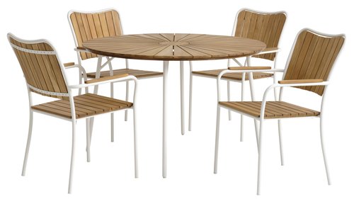 Vrtni stol BASTRUP Ø120 tvrdo drvo/bijela