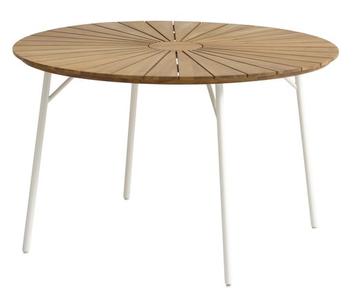 Stôl BASTRUP Ø120 prírodná/biela