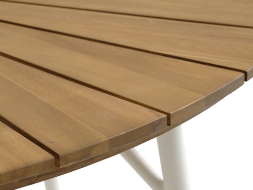Garden table BASTRUP D120 hardwood/white