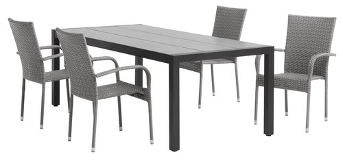 Trädgårdsbord HAGEN B100xL214 grå