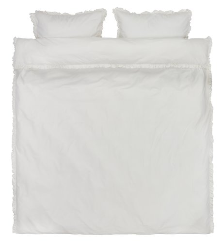 Completo copripiumino ELMA Cotone lavato 240x220 cm bianco