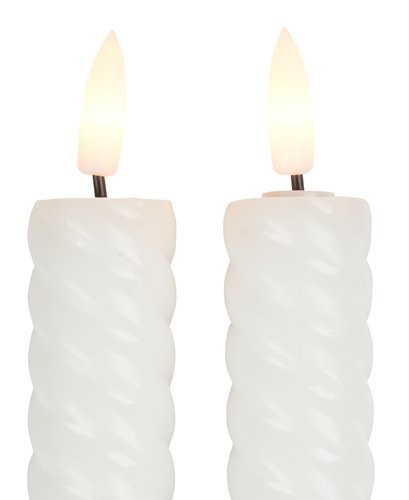 Κερί LED NOR Υ25cm λευκό 2τμχ/πκ