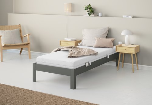 Estructura de cama KILDEN 90x200 gris