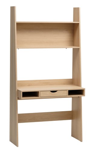 Desk KRARUP 2 shelves 95x185 oak colour