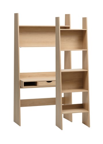 Desk KRARUP 2 shelves 95x185 oak colour