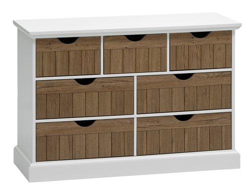 3+2+2 drawer chest OLDEKROG oak colour/white