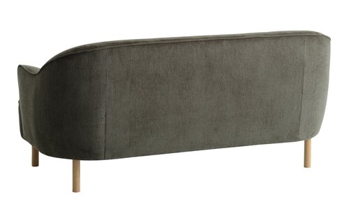 Sohva BREDAL 2,5-istuttava oliivinvihreä kangas/tammenvär.