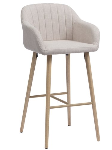 Barová židle ADSLEV béžový potah/barva dubu