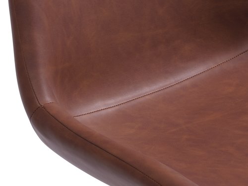 Spisebordsstol HYGUM drejebase cognacfarvet kunstlæder/sort