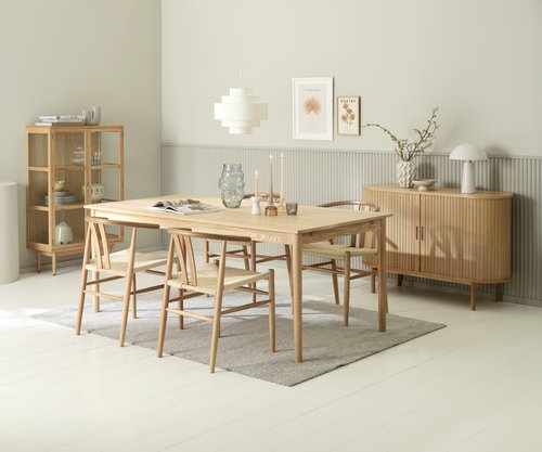 MARSTRUP L190/280 table oak + 4 GUDERUP chairs oak/natural