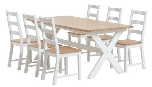 VISLINGE L190 table natural + 4 VISLINGE chairs natural
