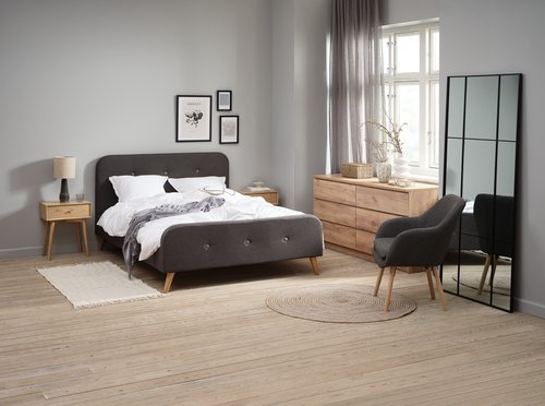 Letto KONGSBERG 180x200 grigio