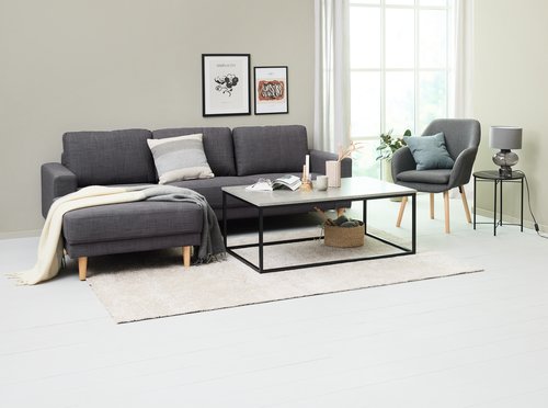 Coffee table DOKKEDAL 75x115 concrete color