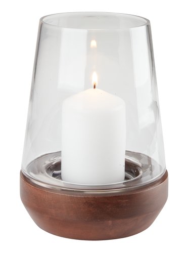 Windlicht DARIUS Ø15xH21cm transparent/braun JYSK