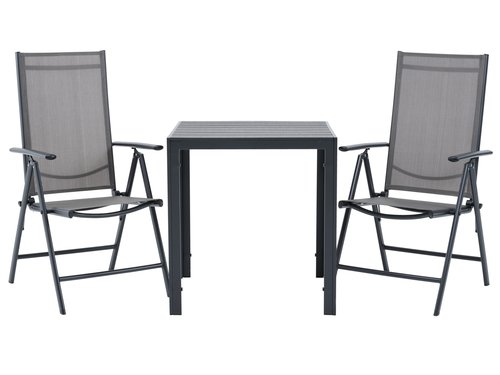 JERSORE L70 tafel + 2 MELLBY stoelen zwart