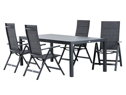 HAGEN P214 pöytä + 4 MYSEN tuoli harmaa