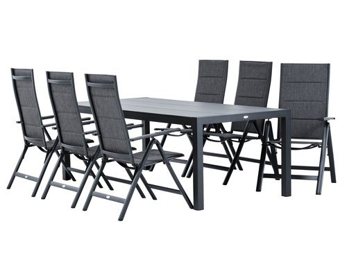 HAGEN Μ214 τραπέζι + 4 MYSEN καρέκλες γκρι