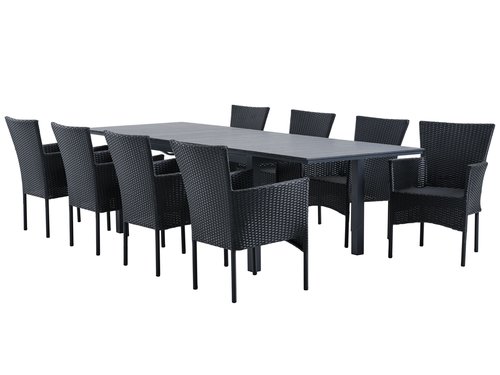 VATTRUP 170/273 masă + 4 AIDT scaun negru