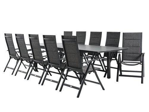 MOSS L214/315 tafel + 4 MYSEN stoelen grijs