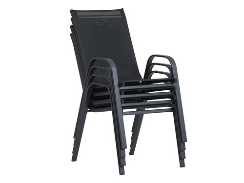 Stapelbar stol LEKNES svart