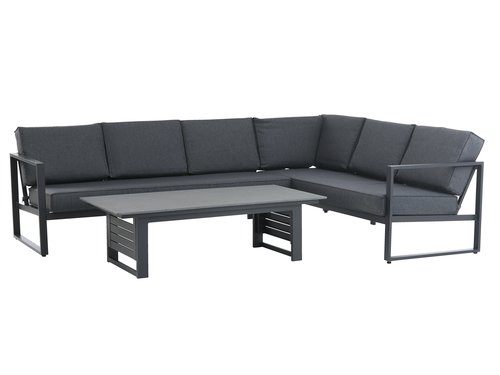 Комплект мебели VONGE 6 места черен