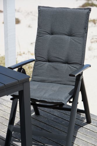 Coussin de jardin pour chaise inclinable HOPBALLE gris foncé