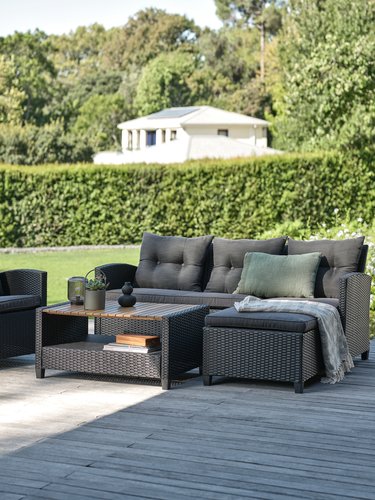 LoungeSet VEN 4 Personen m/Chaise schwarz JYSK