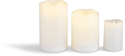 Bougie pilier LED SOREN Ø8xH10cm blanc