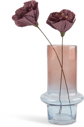 Váza KRIS Ø15xV26 cm modrá/růžová