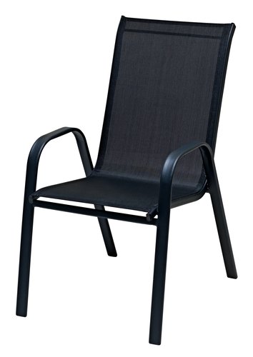 Baštenska stolica LEKNES čelik/tekst. crna