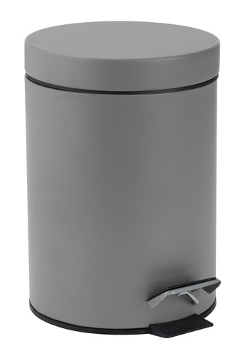 Balde lixo c/pedal MALA 3L revest cinz