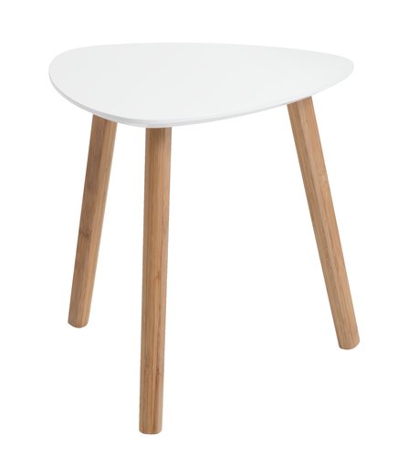 End table TAPS 40x40 white/bamboo