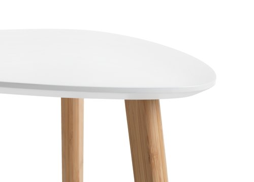 Sivupöytä TAPS 40x40 valkoinen/bambu