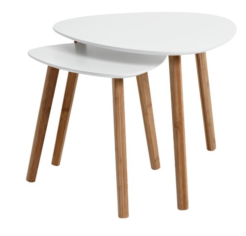 Sivupöytä TAPS 40x40 valkoinen/bambu