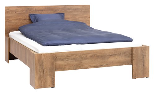 Cadru pat VEDDE 140x200 cu somieră stejar sălbatic