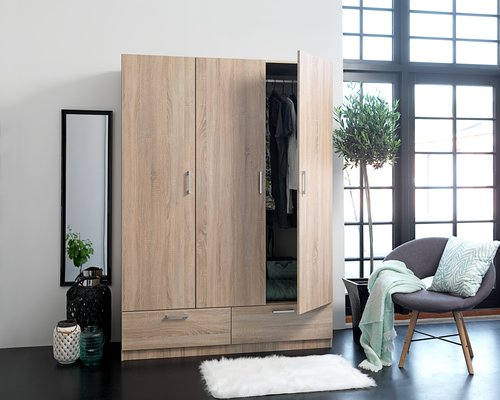 Wardrobe EJERSTED 144x200 oak JYSK