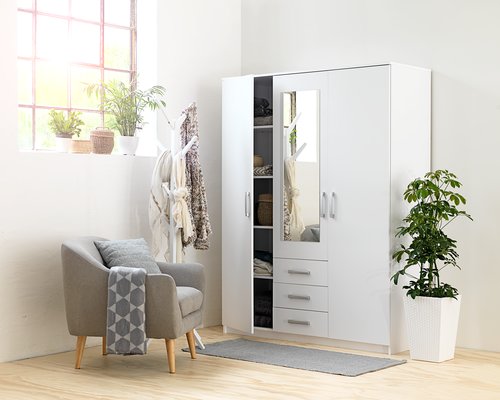 Wardrobe VELLERUP 151x200 combi white