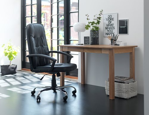 Office chair SKODSBORG black faux leather