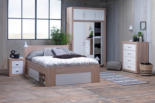 Sängram FAVRBO 140×200 ek vit JYSK Sängram FAVRBO 140×200 ek vit JYSK