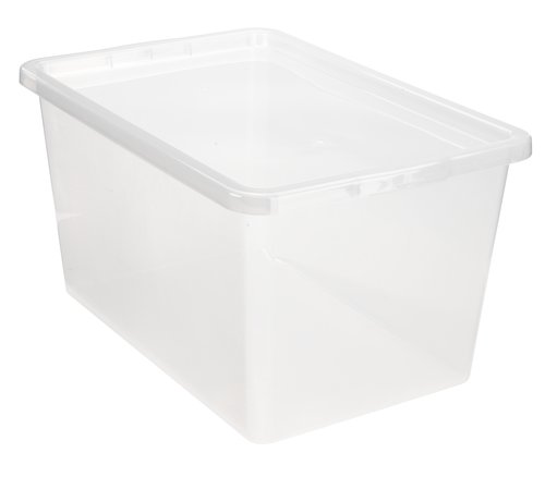 Storage box BASIC BOX 52L w/lid transparent