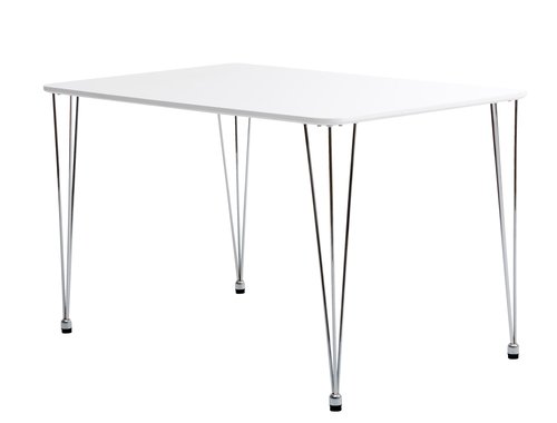 Spisebord BANNERUP 76x120 hvit/krom
