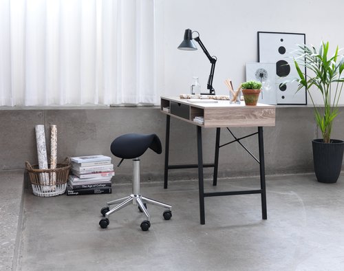 Desk ABBETVED 48x120 oak/black | JYSK