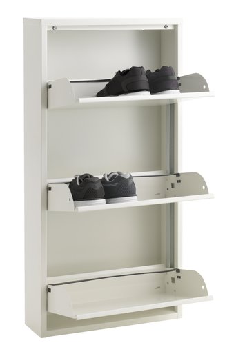 Шкаф за обувки HALLENSLEV 3 отделения бял