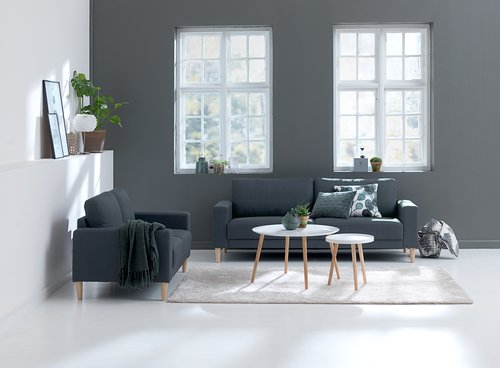 Beistelltisch BAKKEBJERG Ø40 weiß/natur JYSK