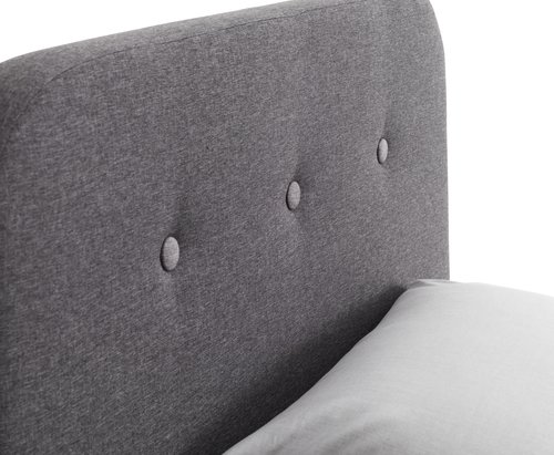 Bed frame KONGSBERG King grey fabric