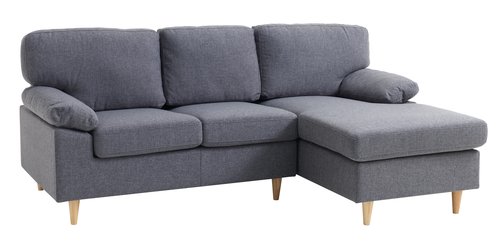 Sofa GEDVED Chaiselongue grau