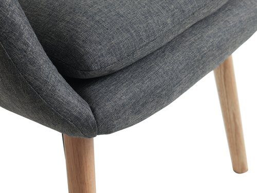 Armchair UDSBJERG grey fabric/oak