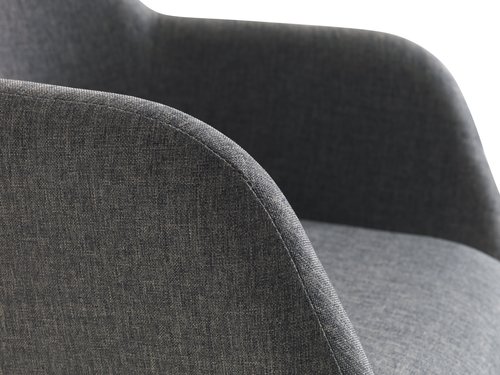 Armchair UDSBJERG grey fabric/oak