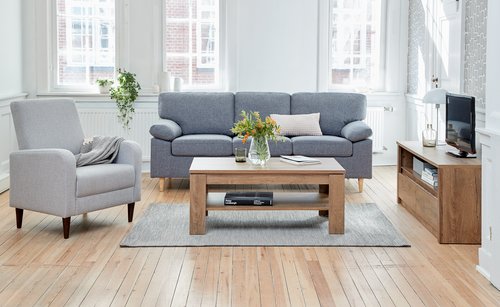 Sofá GEDVED 3 lugares cinzento